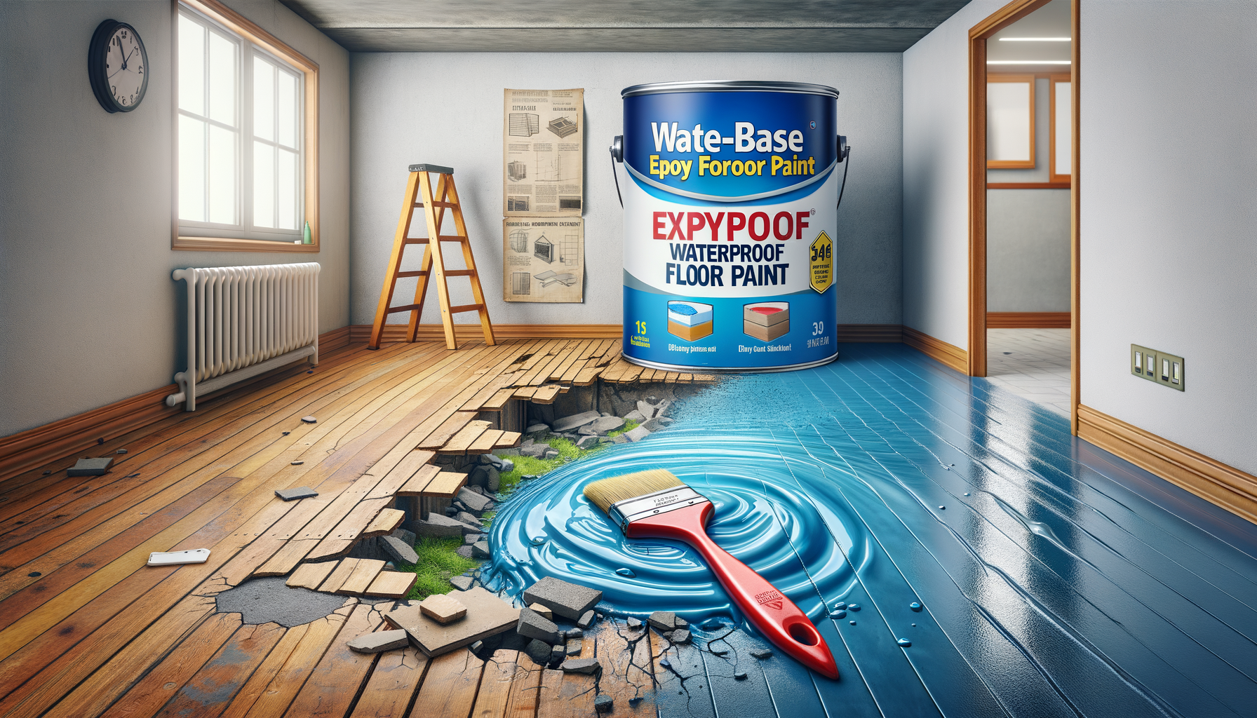 Floor broken and unsightly? Discover the convenience of water-based epoxy waterproof floor paint.